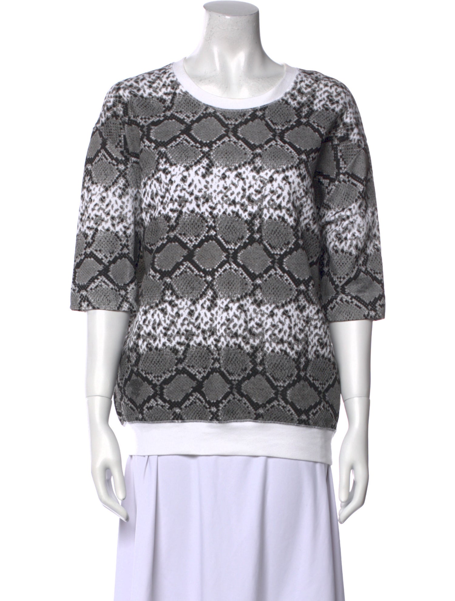 Sandro Lace Pattern Scoop Neck Sweatshirt