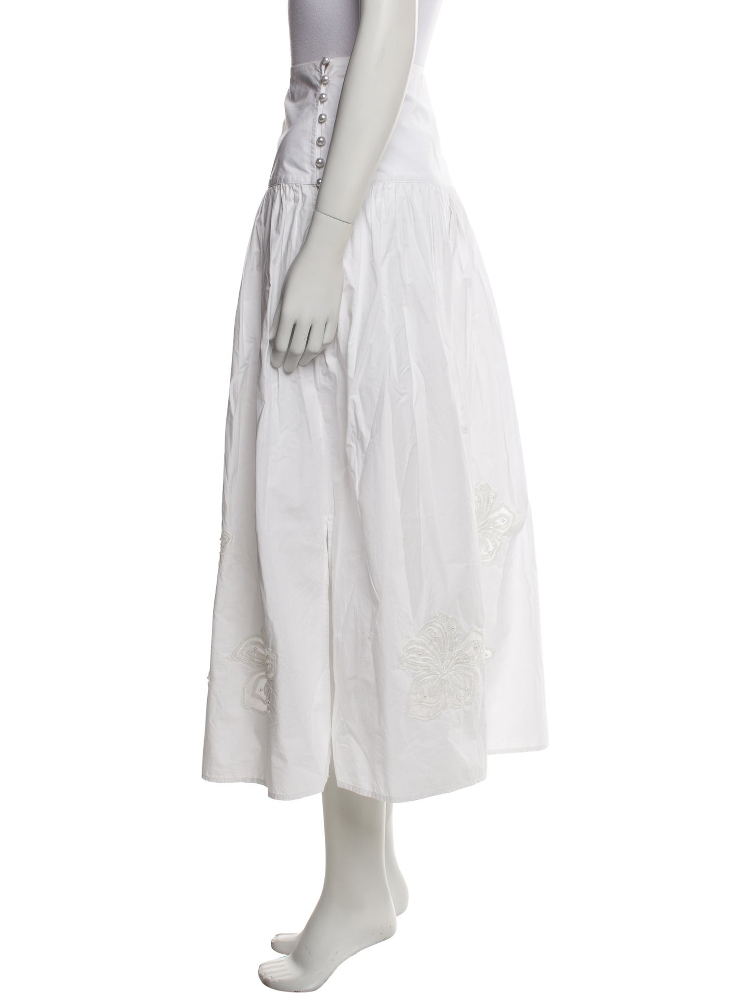 Sandro Beaded Accents Midi Length Skirt