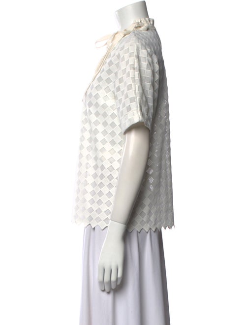 Sandro Lace Pattern Mock Neck Top