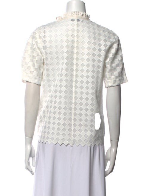 Sandro Lace Pattern Mock Neck Top