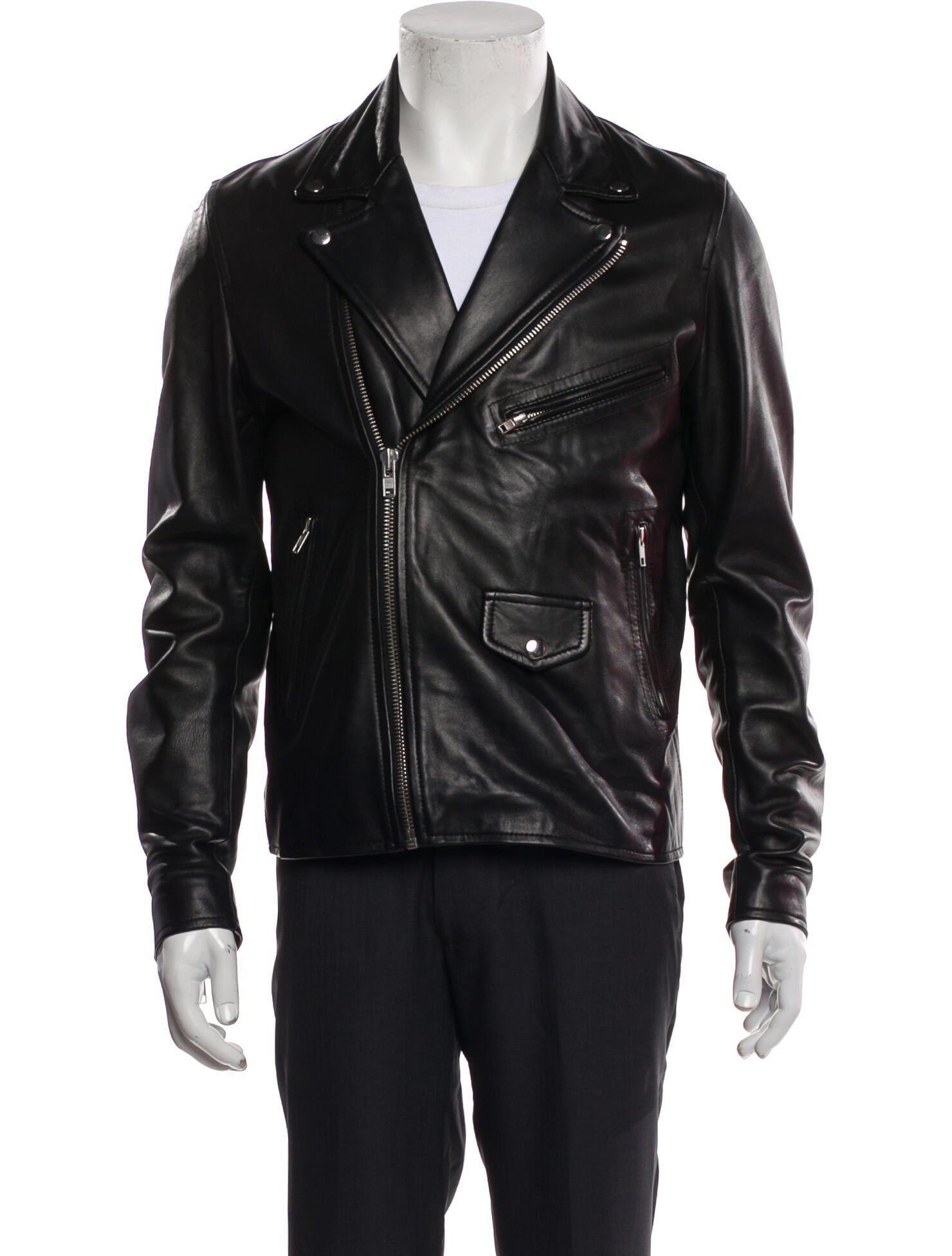 Sandro Lamb Leather Moto Jacket