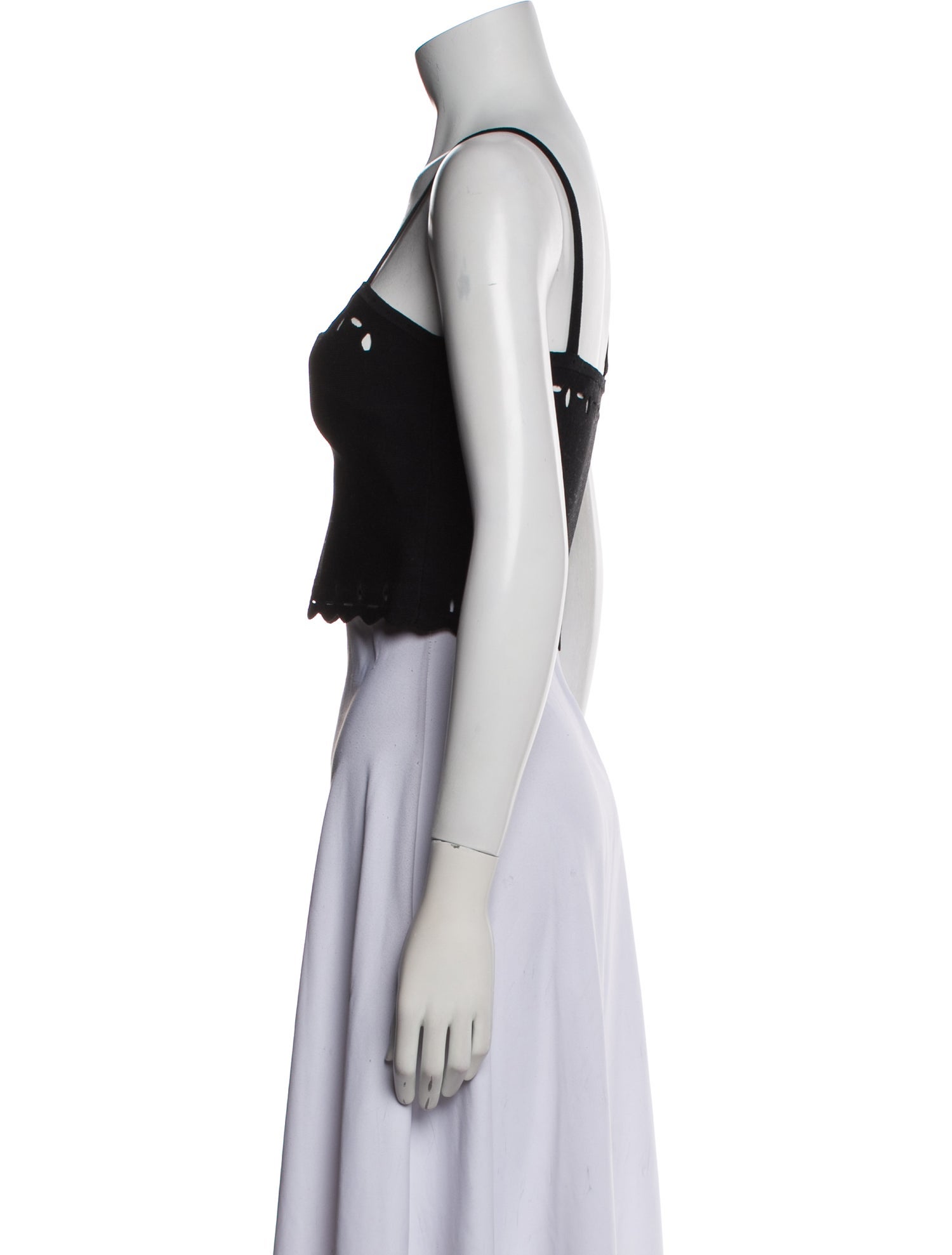 Sandro Square Neckline Sleeveless Crop Top