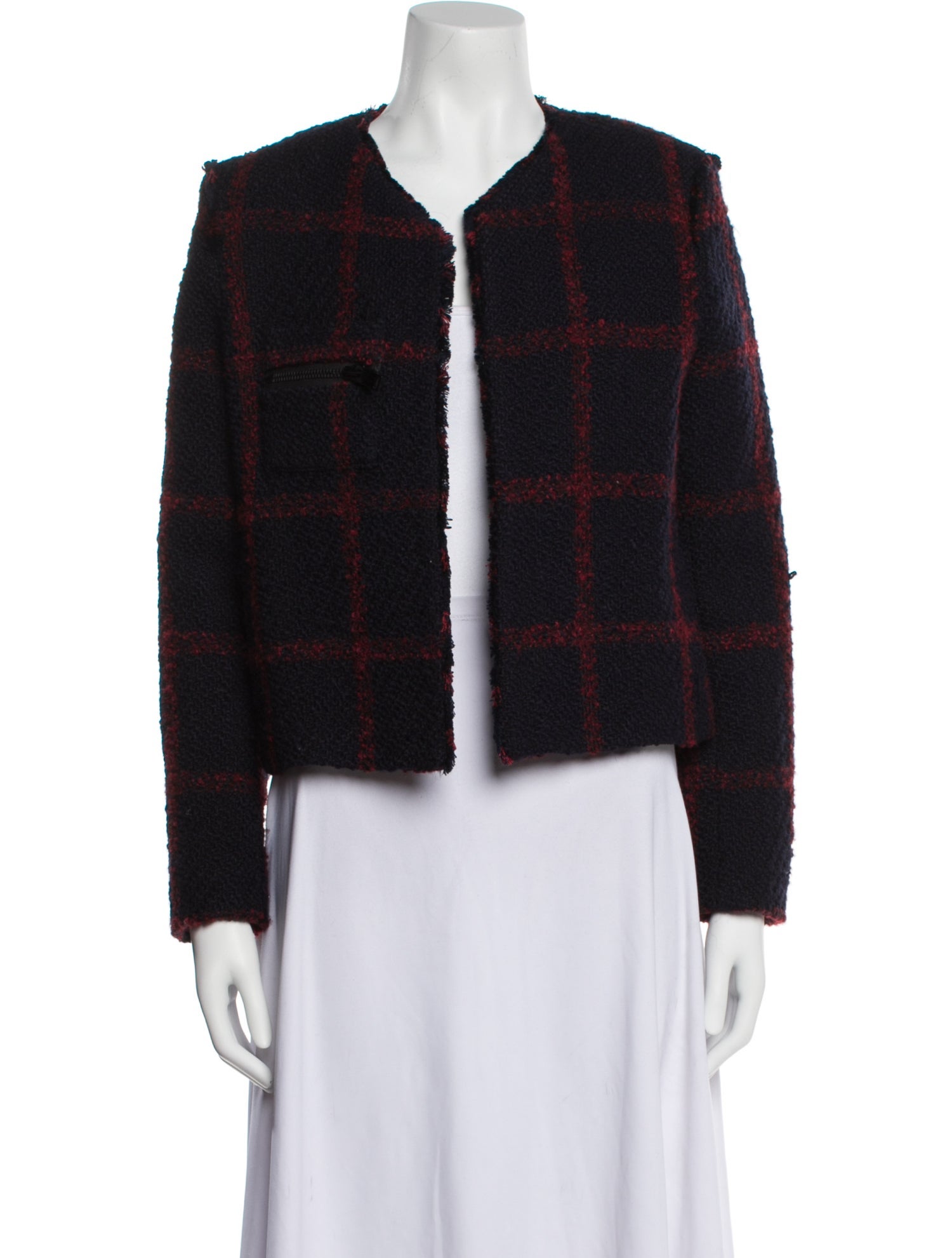 Sandro Plaid Print Evening Jacket