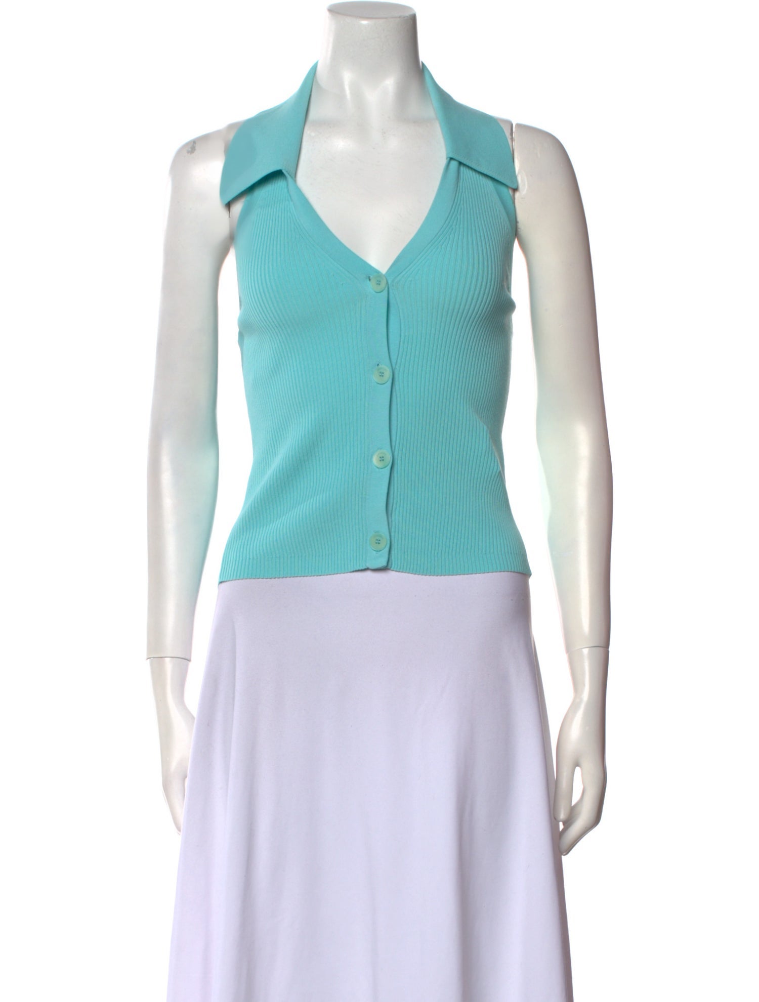 Sandro V-Neck Sleeveless Crop Top