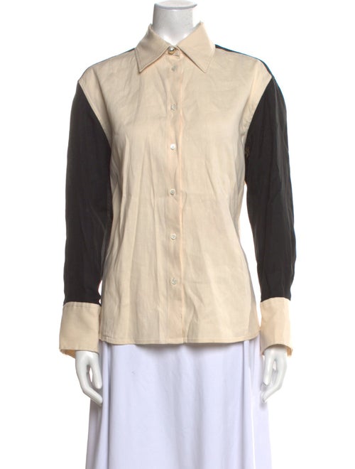 Sandro Linen Long Sleeve Button-Up Top