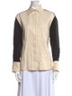 Sandro Linen Long Sleeve Button-Up Top