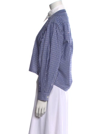 Sandro Striped Long Sleeve Crop Top