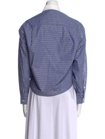 Sandro Striped Long Sleeve Crop Top