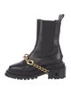Sandro Leather Chain-Link Accents Chelsea Boots