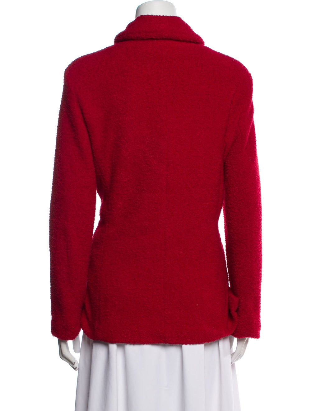 Sandro Jacket Red Pointed Collar Patch Pockets & - image 3