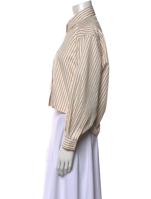 Sandro Striped Long Sleeve Crop Top