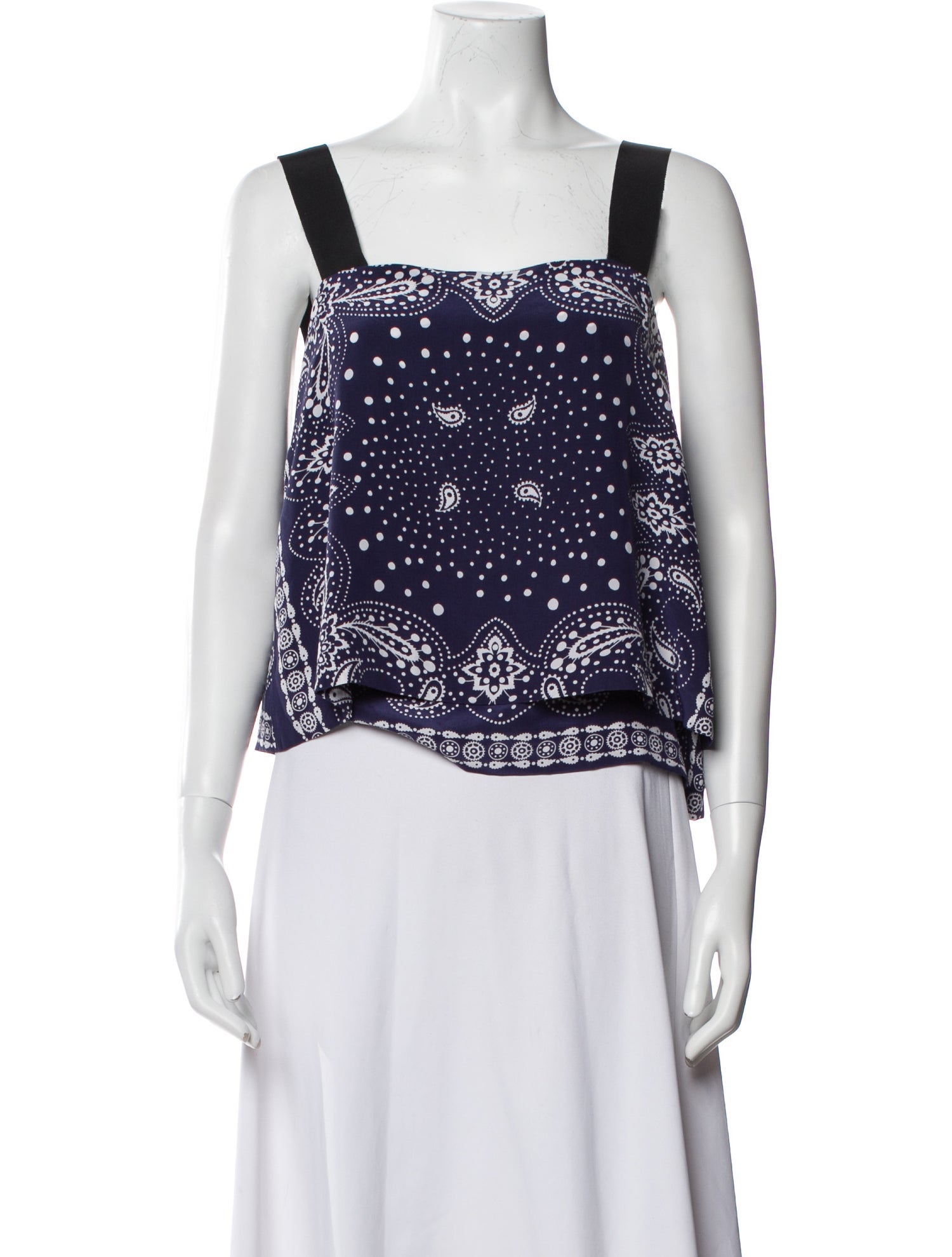 Sandro Silk Printed Crop Top