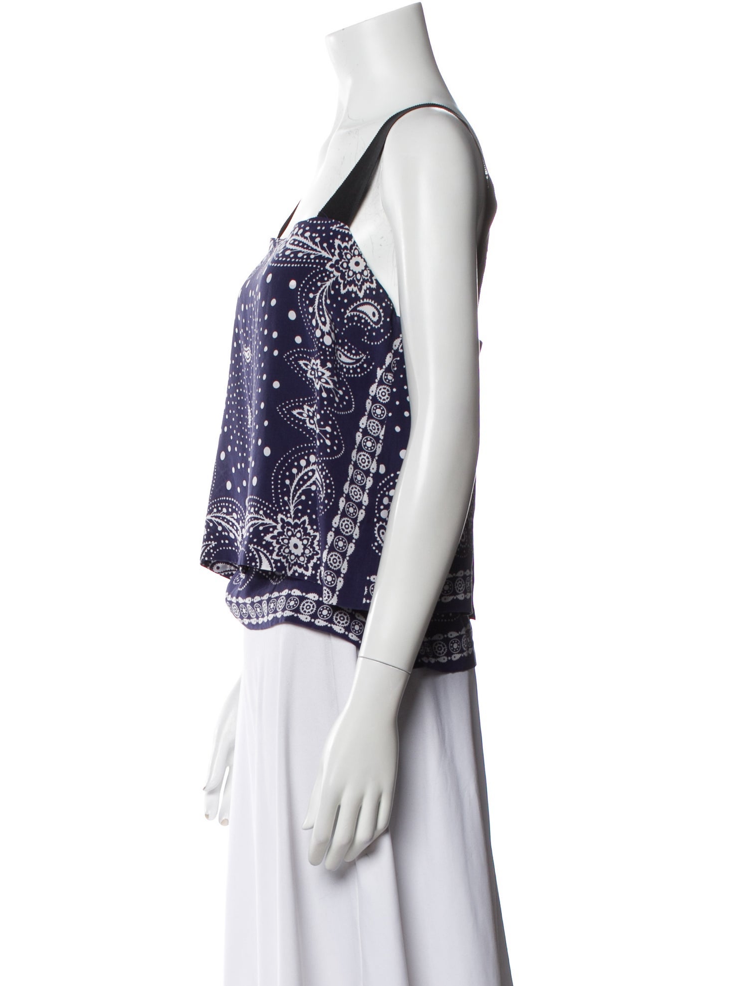 Sandro Silk Printed Crop Top