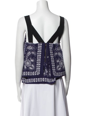 Sandro Silk Printed Crop Top