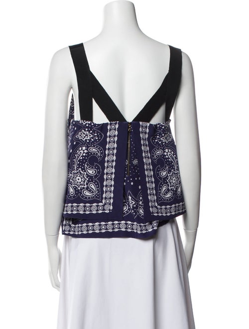 Sandro Silk Printed Crop Top