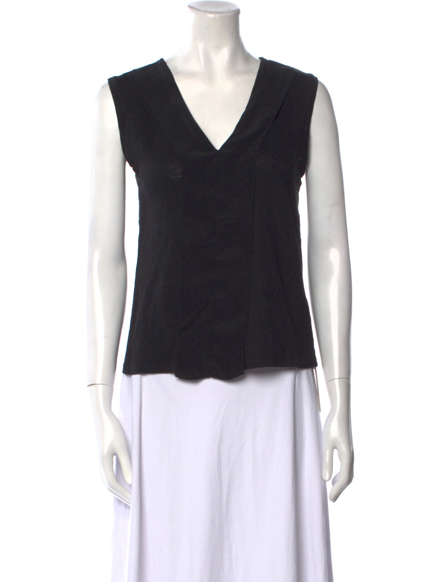 Sandro Linen V-Neck Top