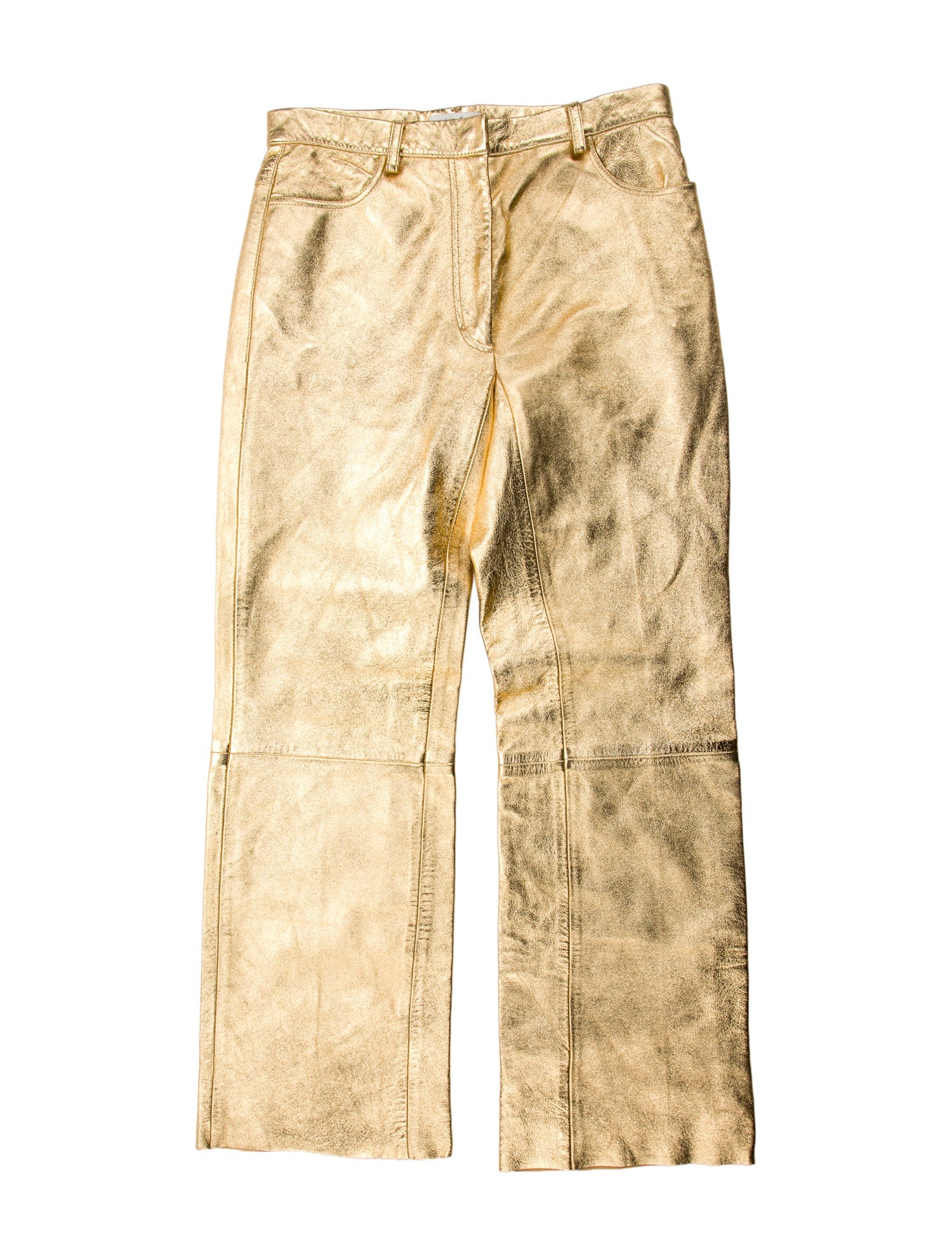 Sandro Lamb Leather Wide Leg Pants