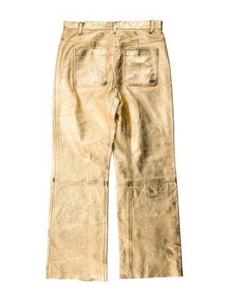 Sandro Lamb Leather Wide Leg Pants