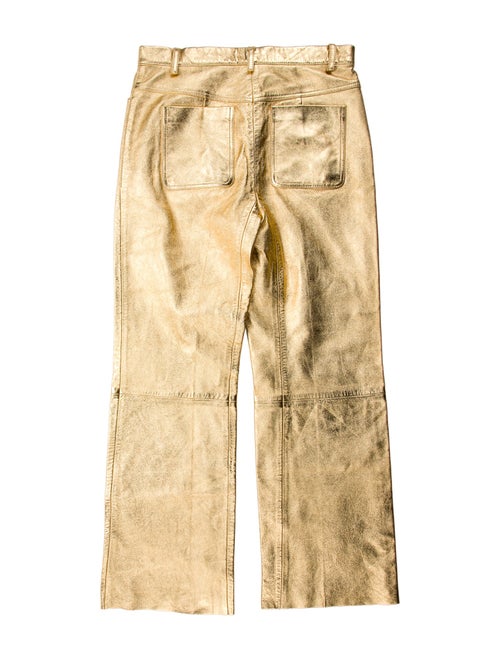 Sandro Lamb Leather Wide Leg Pants