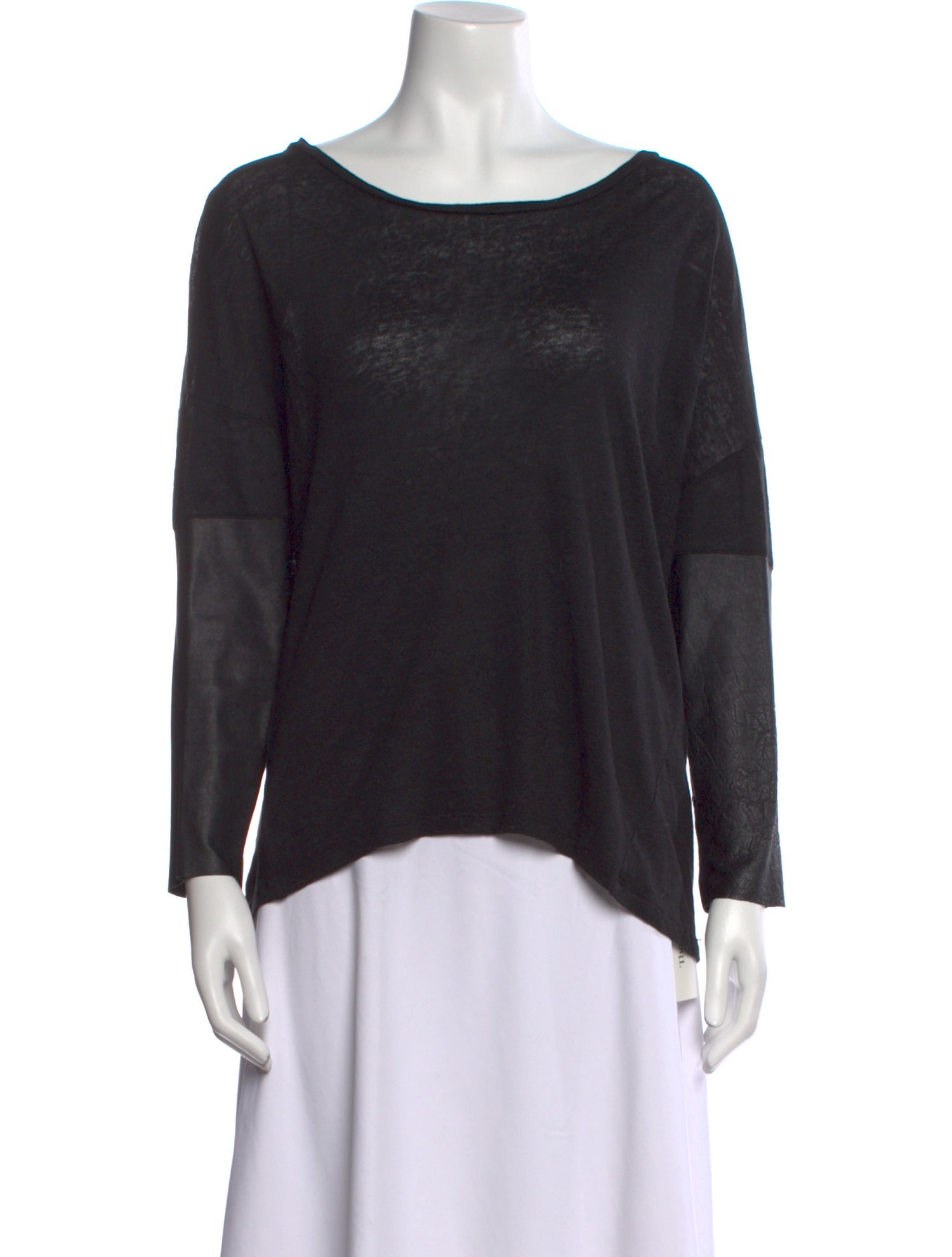 Sandro Linen Bateau Neckline Top