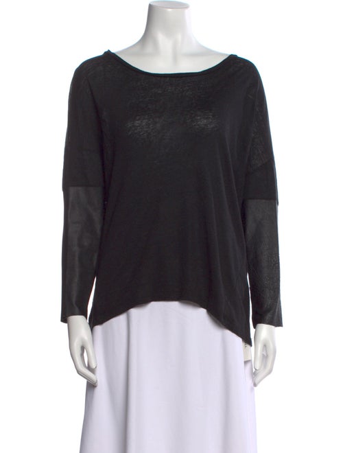 Sandro Linen Bateau Neckline Top