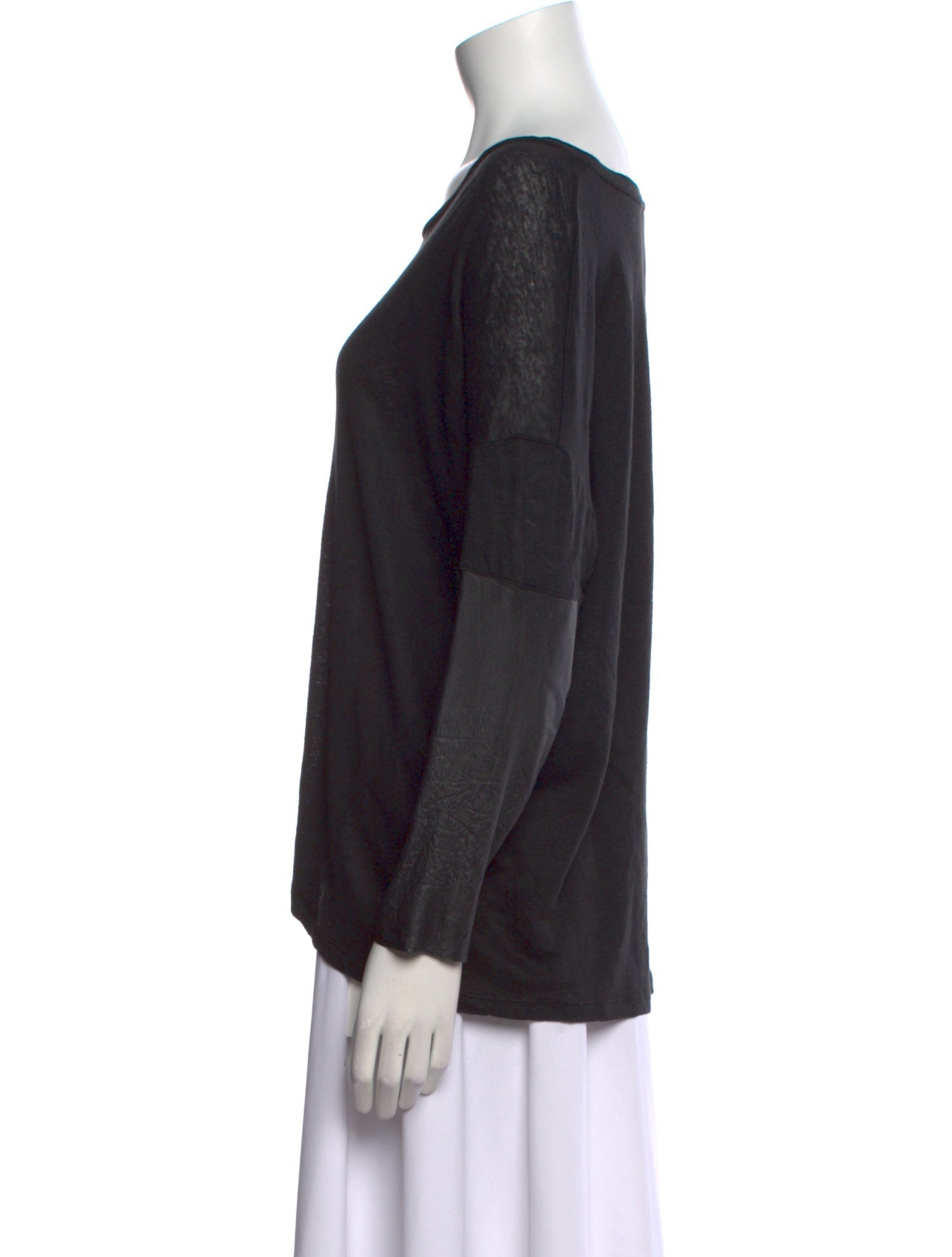 Sandro Linen Bateau Neckline Top