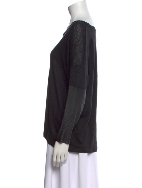 Sandro Linen Bateau Neckline Top