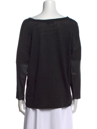 Sandro Linen Bateau Neckline Top