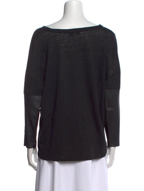 Sandro Linen Bateau Neckline Top