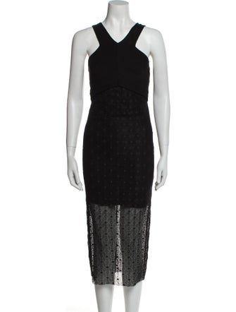 Sandro V-Neck Midi Length Dress