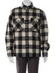 Sandro Wool Plaid Print Puffer Coat