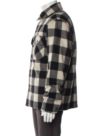 Sandro Wool Plaid Print Puffer Coat