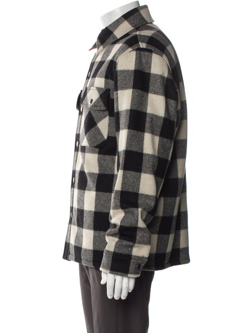 Sandro Wool Plaid Print Puffer Coat