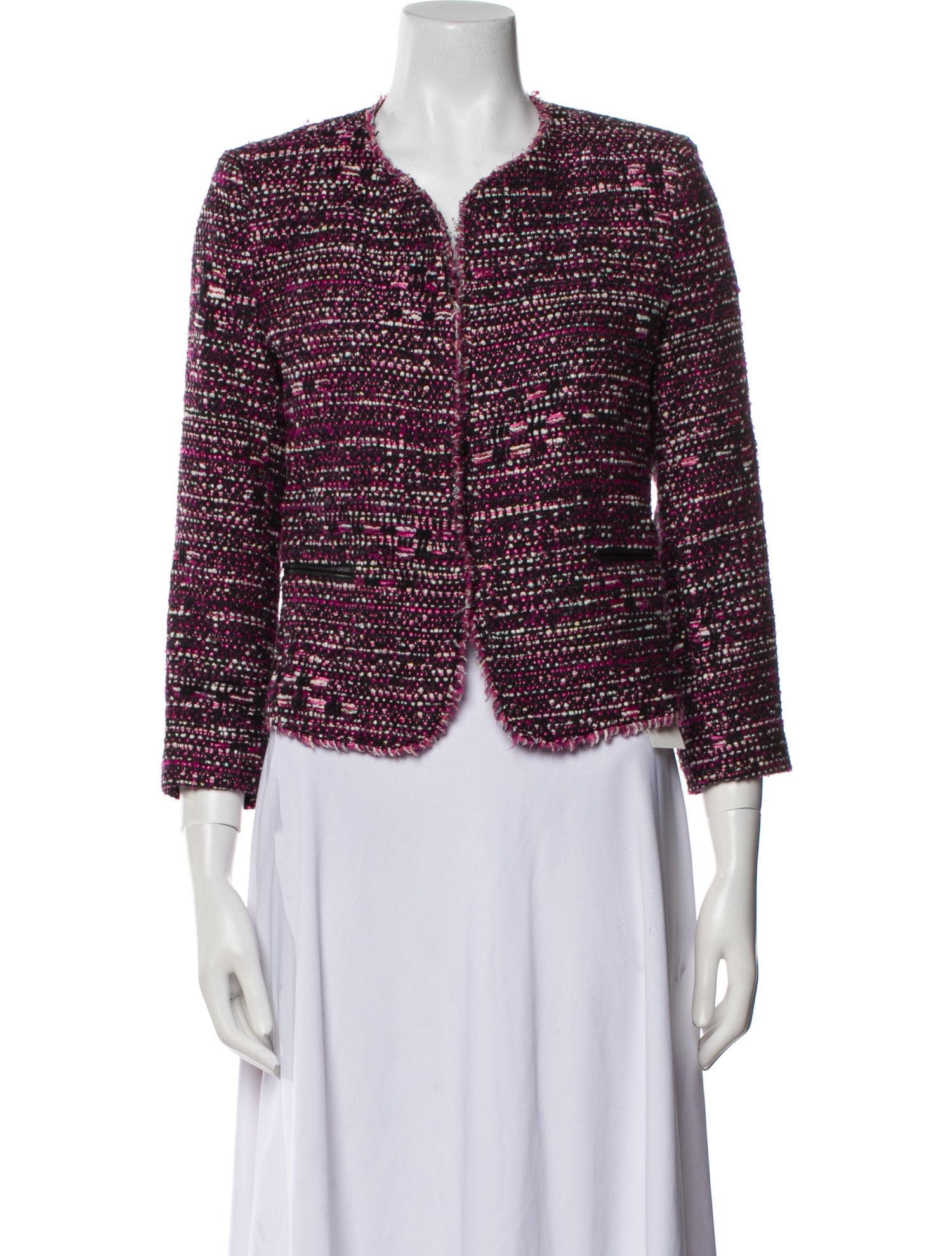 Sandro Plaid Print Evening Jacket