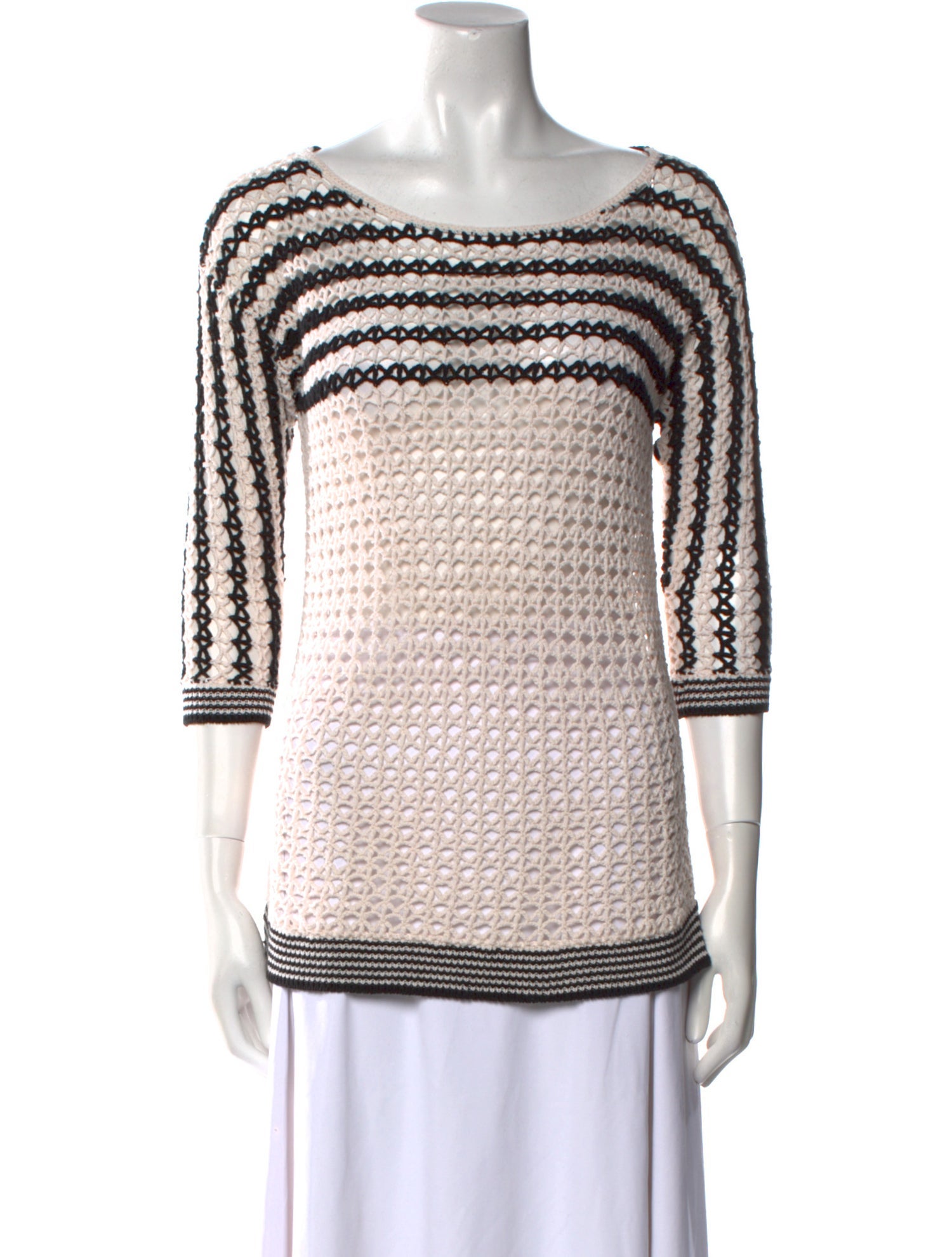 Sandro Striped Bateau Neckline Sweater