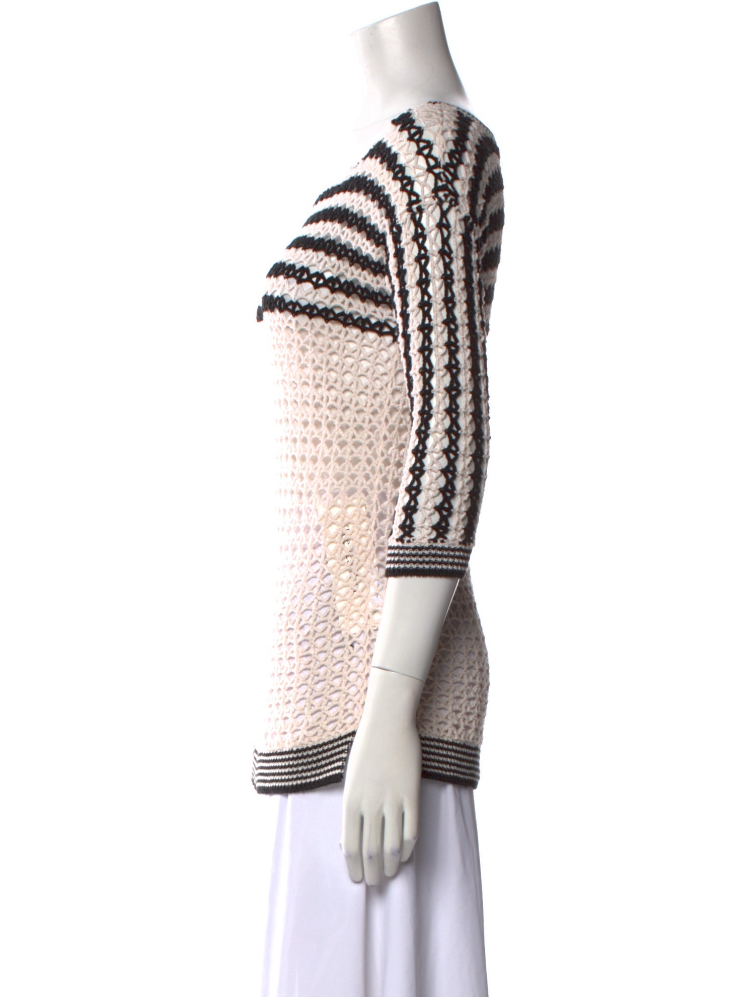 Sandro Striped Bateau Neckline Sweater