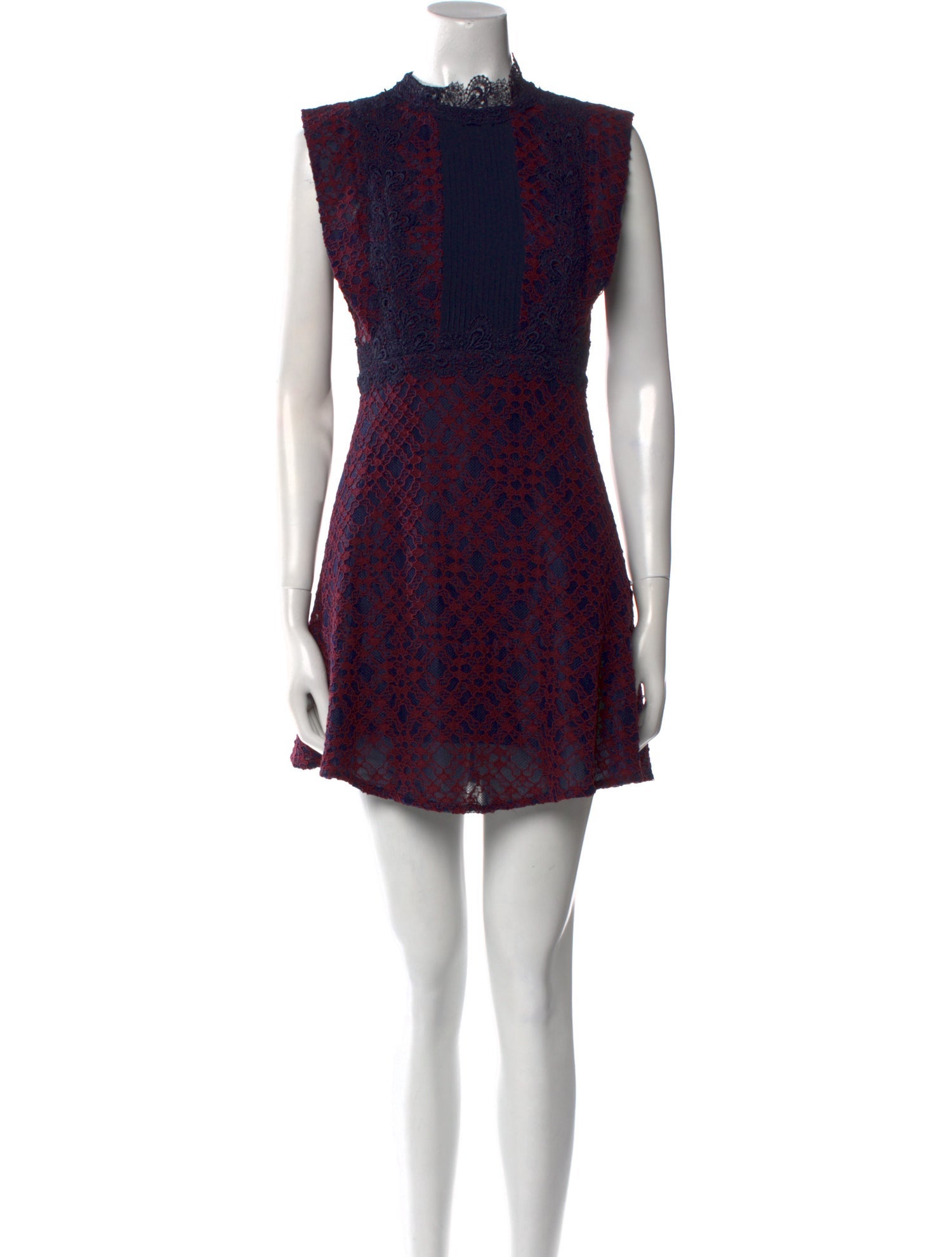 Sandro Lace Pattern Mini Dress