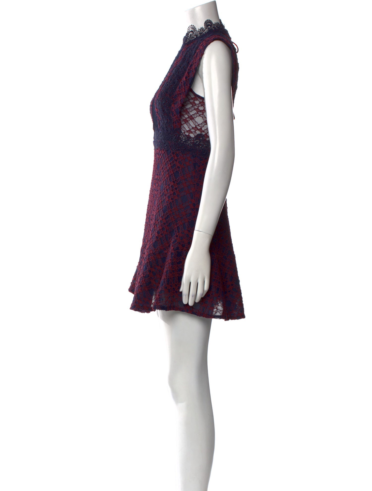 Sandro Lace Pattern Mini Dress