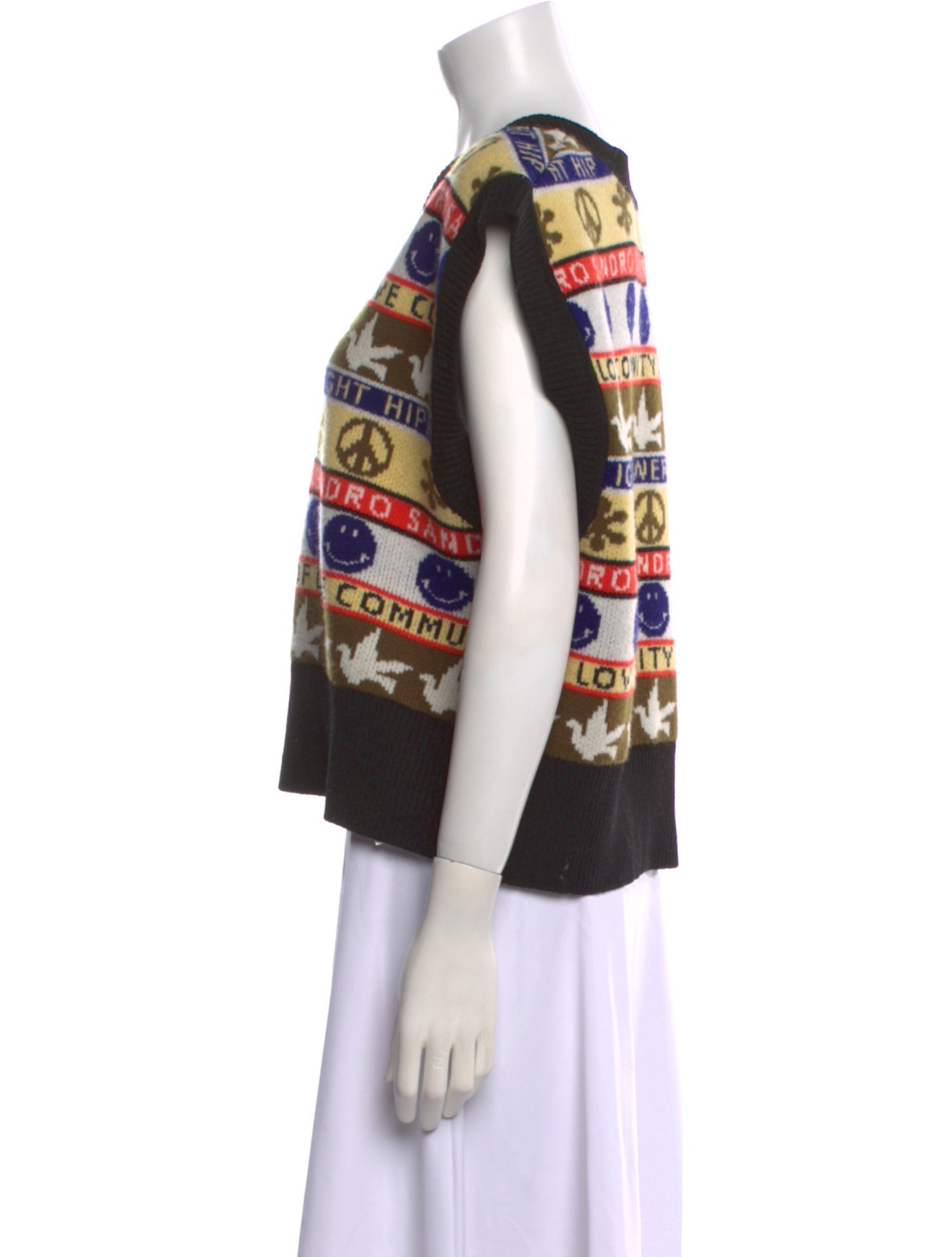 Sandro Merino Wool Printed Sweater