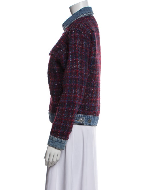 Sandro Tweed Pattern Denim Jacket