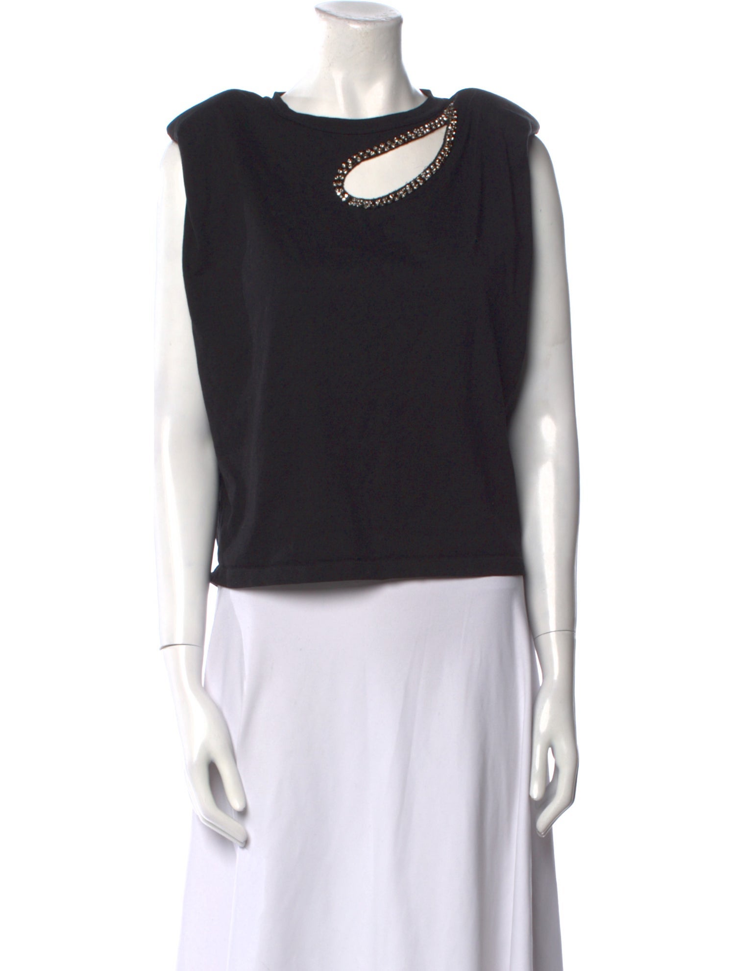 Sandro Bateau Neckline Sleeveless Top