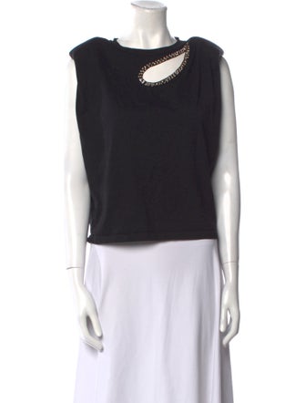 Sandro Bateau Neckline Sleeveless Top