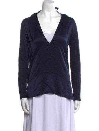 Sandro Linen V-Neck Top