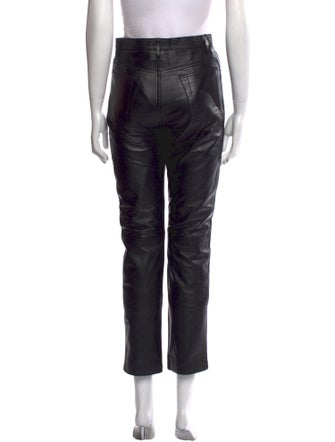 Sandro Lamb Leather Straight Leg Pants