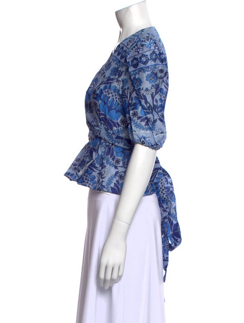 Sandro Printed V-Neck Crop Top