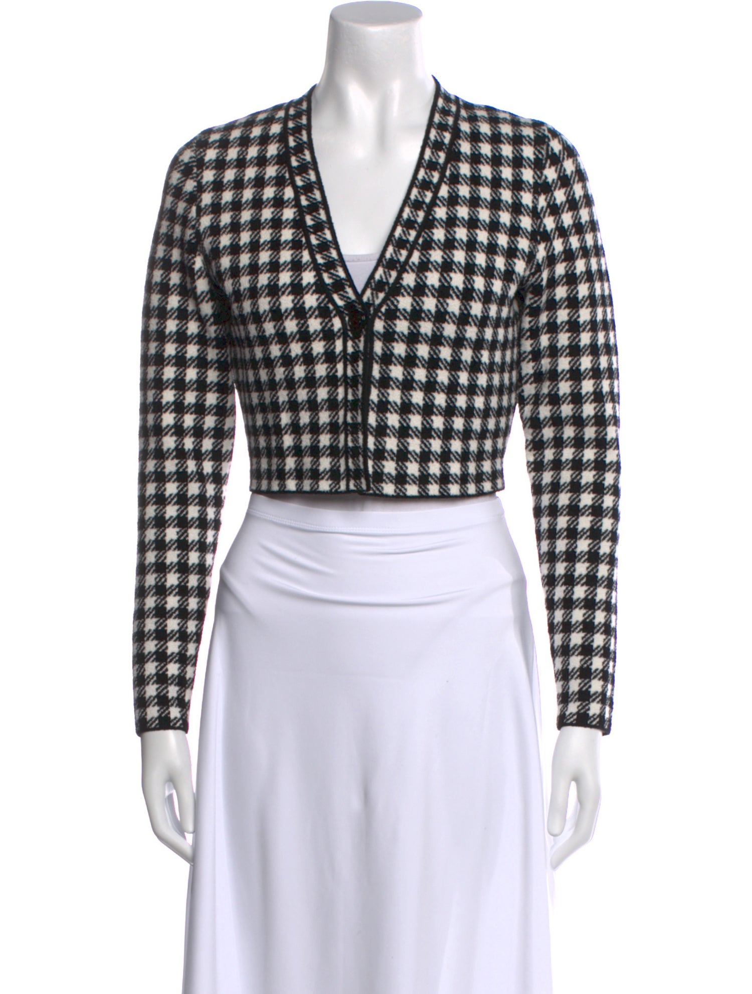 Sandro Houndstooth Print V-Neck Sweater