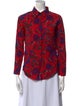 Sandro Silk Printed Button-Up Top