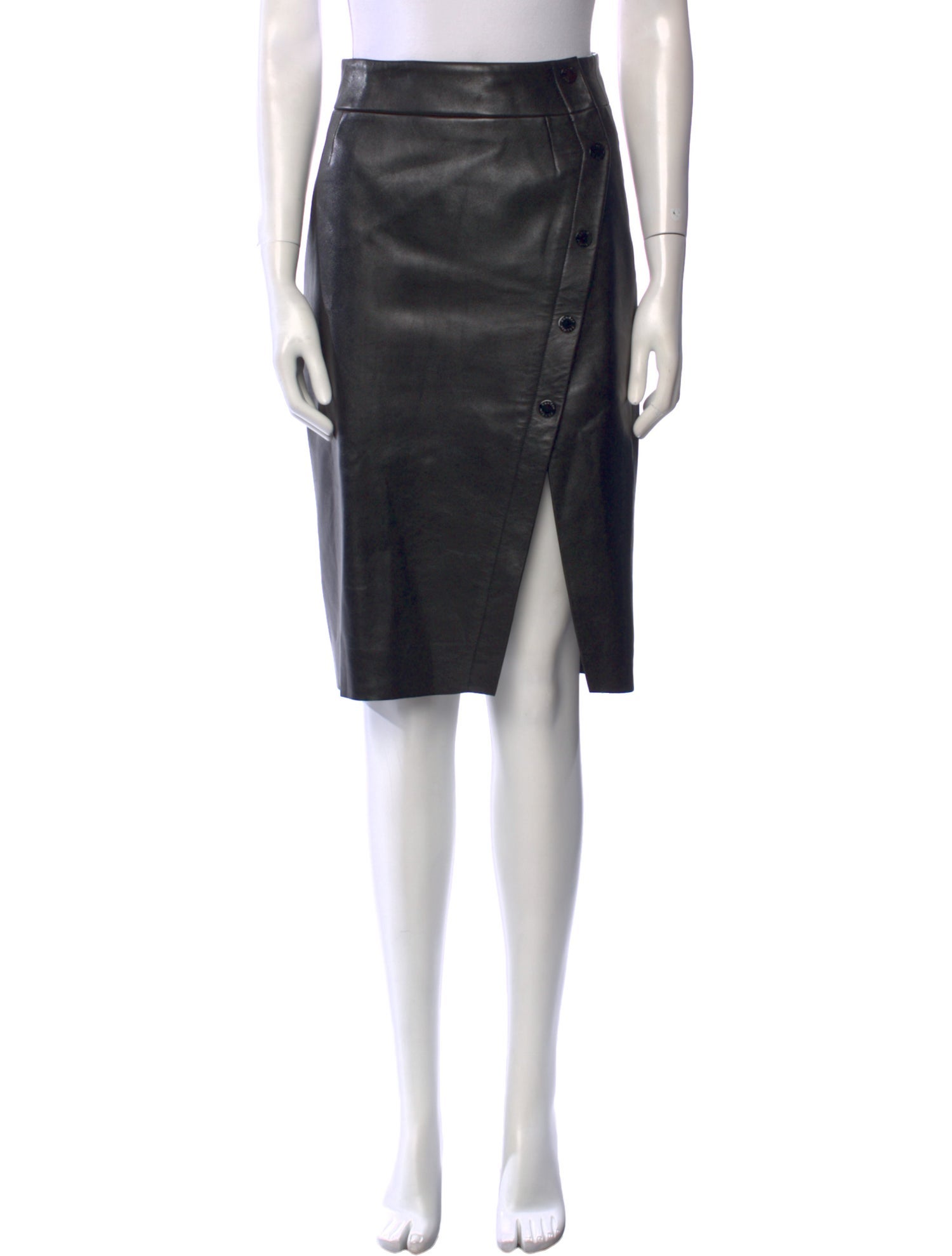 Sandro Lamb Leather Knee-Length Skirt