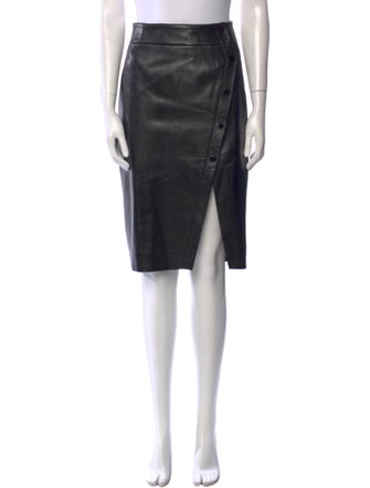 Sandro Lamb Leather Knee-Length Skirt