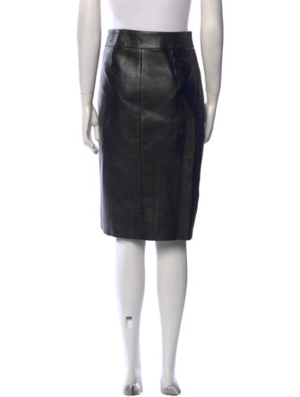 Sandro Lamb Leather Knee-Length Skirt
